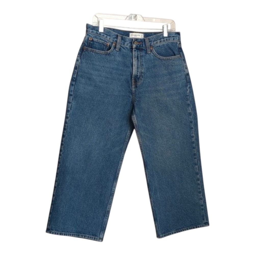 Abercrombie & Fitch Midrise Wide Leg Medium Wash Jean Sz 29 Short